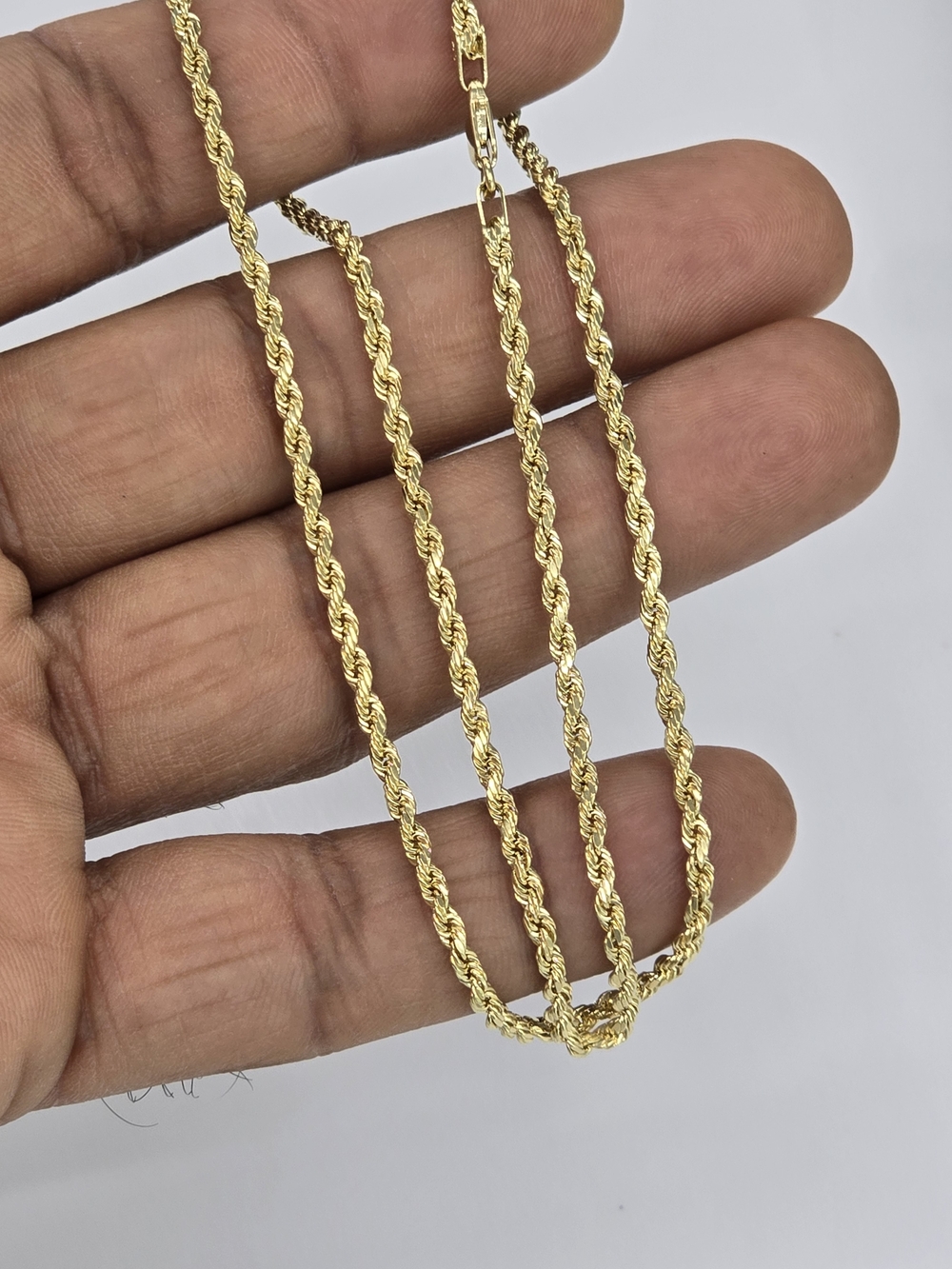 10k Real Gold Rope Chain 2.3mm 18 Inches - Picture 2 of 9